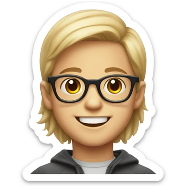 smiling boy in glasses portrait sticker