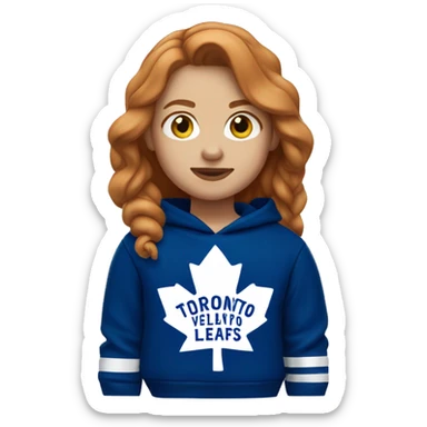 ginger girl wearing toronto maple leafs hoodie sticker