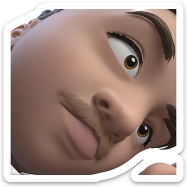 realistic close-up of solo boy sticker