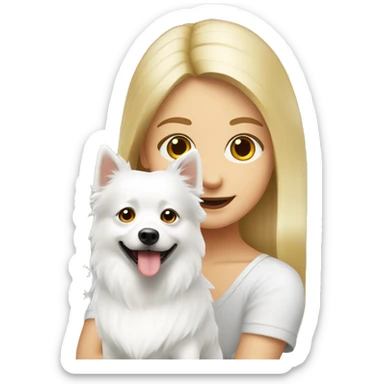 white spitz with blondi girl sticker