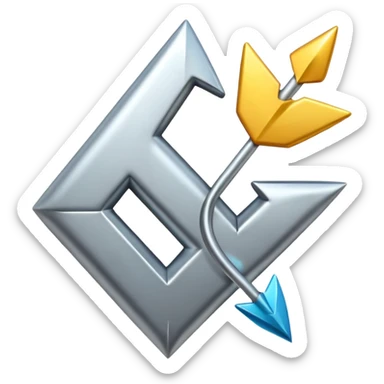 OG letters 3d emoji, arrow sticker