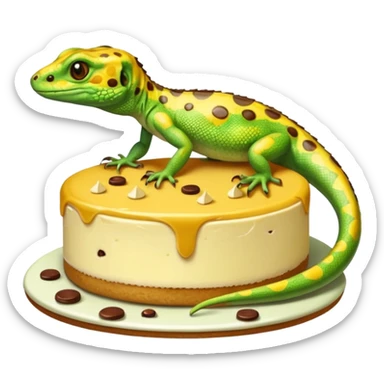 Lizard with cheese cake sticker
