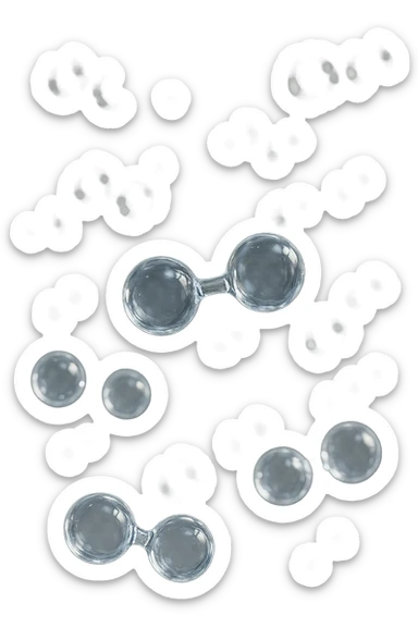 molecole di ossigeno che volano realisticheù sticker