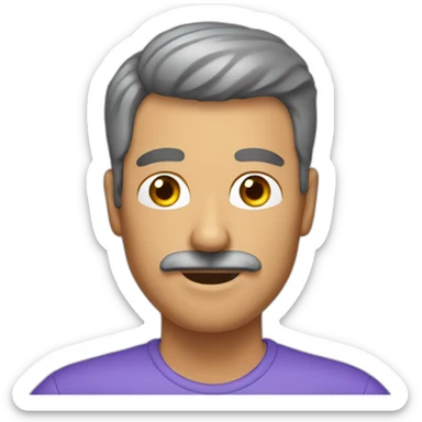 A tanned man with a moustache who just recently had a hair transplant sticker