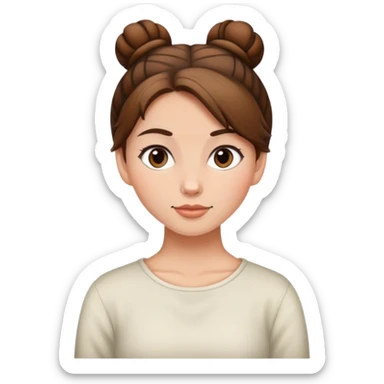 girl with brown hair in bun sticker