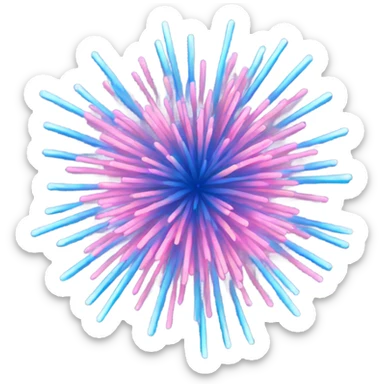 Pink blue fireworks sticker