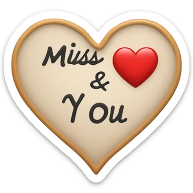 Miss you heart sticker