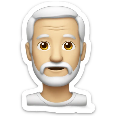old balding man with black hair  and beard sticker