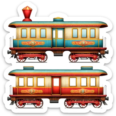 Vintage circus train cars sticker