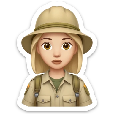 person in safari gear, ready for adventure sticker
