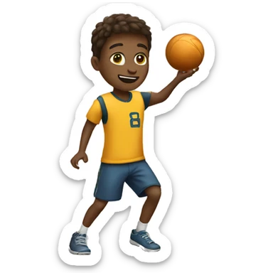 boy throws ball sticker