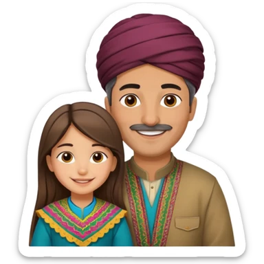 دختر وباباش باهم با لباس کردی sticker