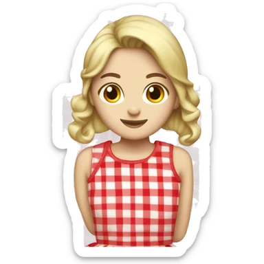Red and white gingham dress no human sticker