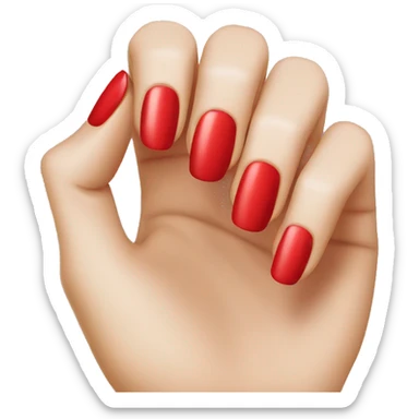 Nails getting painted red sticker