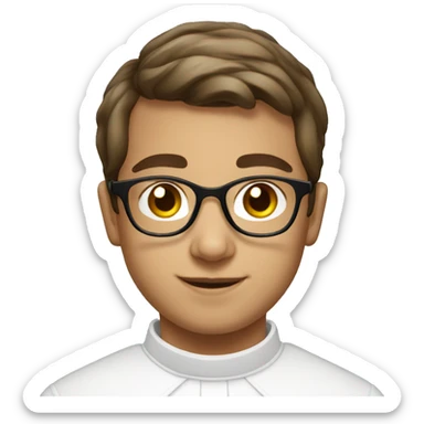 young catholic priest with glasses sticker