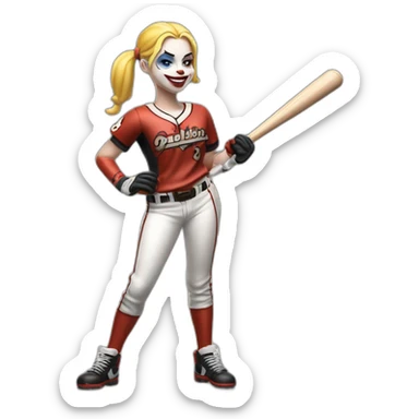 Harley Quinn con un palo de béisbol sticker