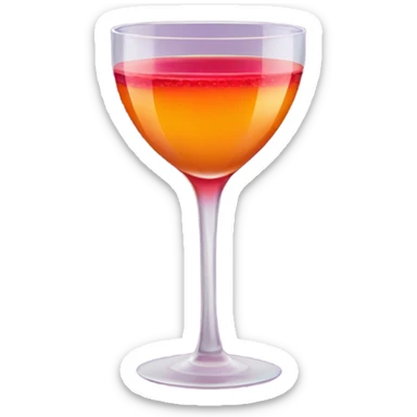 Orange juice mixed with cranberry juice and vodka in a glass cup sticker