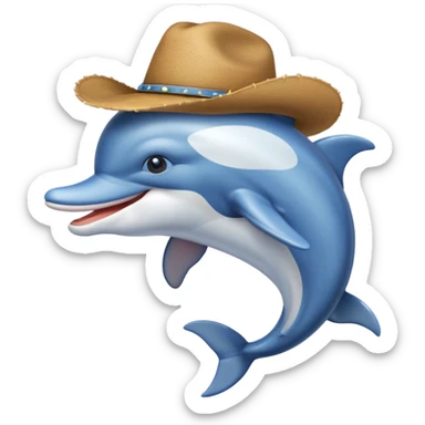 un delfín vestido de vaquero sticker
