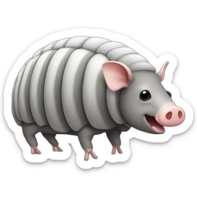 Grey pig armadillo cow centipede insect with white back sticker