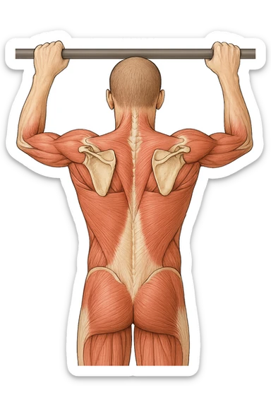 vista delle scapole durante le trazioni, visione anatomica sticker