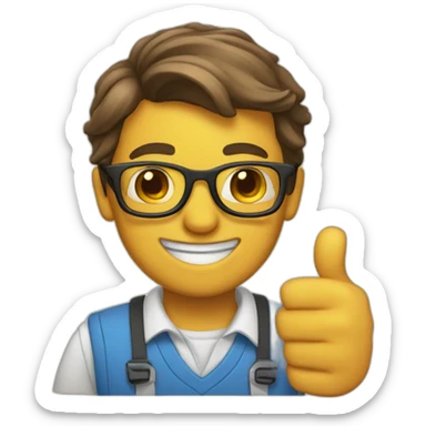 nerd braces thumbsup sticker