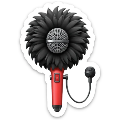 boom fluffy microphone sticker