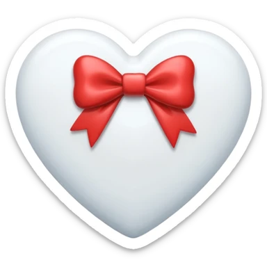 white heart with bow sticker