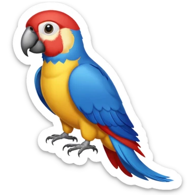 red blue yellow and blue parrot sticker