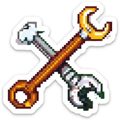 Classic wrench or screwdriver crossed sticker