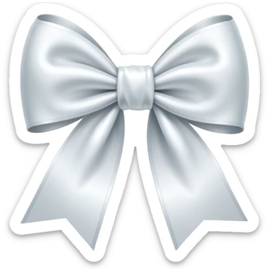 White ribbon bow  sticker