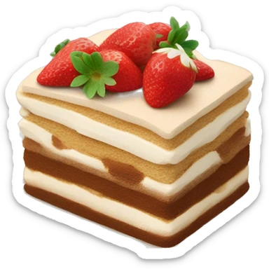 tiramisu with strawberries  sticker