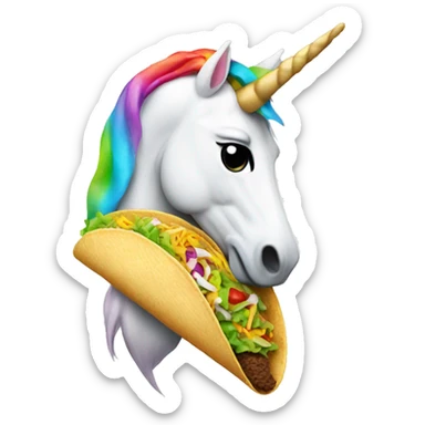 unicorn with a taco  sticker