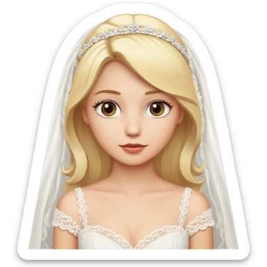 Blonde lady in wedding dress sticker
