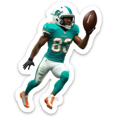 Miami dolphins receiver catching a touchdown sticker