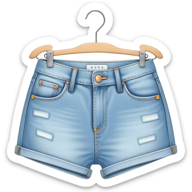 vintage light wash women's denim shorts on hanger sticker