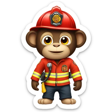 Firefighter Monkey sticker
