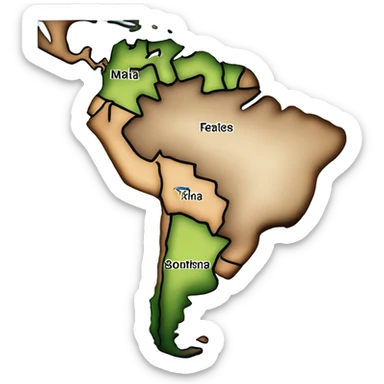 south américa map  sticker