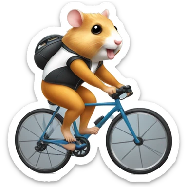 hamster cyclist sticker