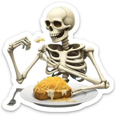 skeleton eating sticker