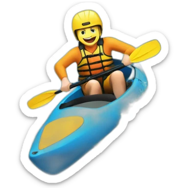 Un sprinteur en kayak dans une cascade sticker