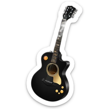 Taylor Swift with blue eyes and a black guitar sticker