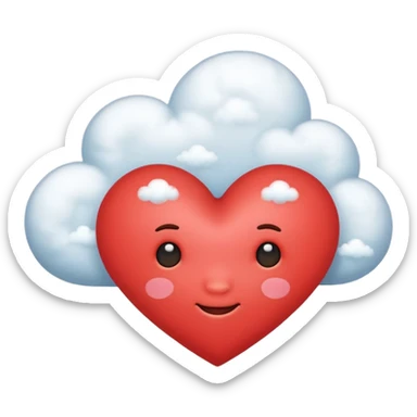 heart with a cloud motif sticker