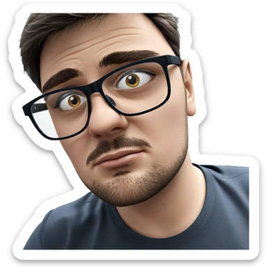 male portrait with glasses sticker