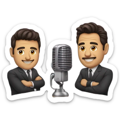 andreu buenafuente and berto romero as radio talkshow hosts sticker