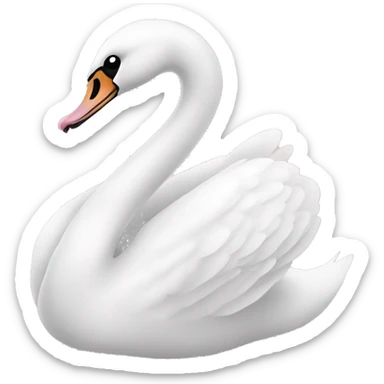 swan light pink bow sticker