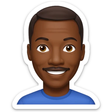 Eddie Murphy with dark brown hair sticker