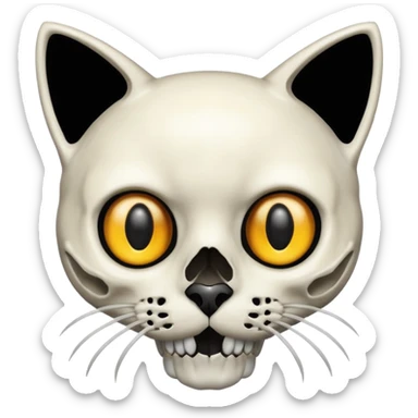 black-eye-sockets cat-skull sticker