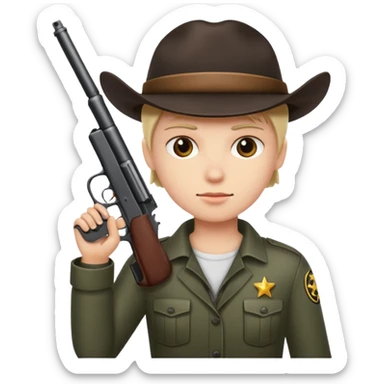 Elisinde silah olan biri sticker