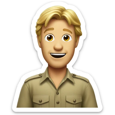 exited Steve Irwin, with big head.  sticker
