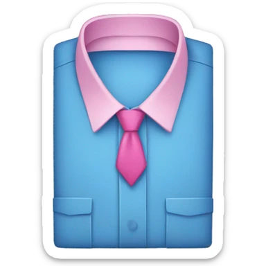 blue shirt and a pink tie sticker